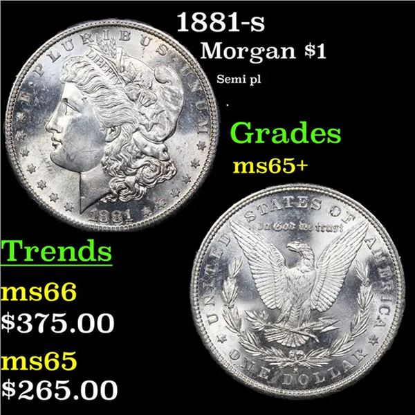 1881-s Morgan Dollar $1 Grades GEM+ Unc