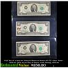 Image 1 : Full Set of 3 1976 $2 Federal Reserve Notes All CU *Star Note* 1976 $2, 1976 $2 1st Day of Issue, wi