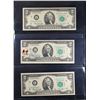 Image 2 : Full Set of 3 1976 $2 Federal Reserve Notes All CU *Star Note* 1976 $2, 1976 $2 1st Day of Issue, wi