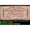 Image 1 : 1864 Confederate Thirty $30 interest Note  Grades Select CU