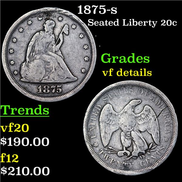 1875-s Twenty Cent Piece 20c Grades vf details