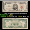 1963 $5 Red Seal United States Note Grades vf+
