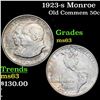 Image 1 : 1923-s Monroe Old Commem Half Dollar 50c Grades Select Unc