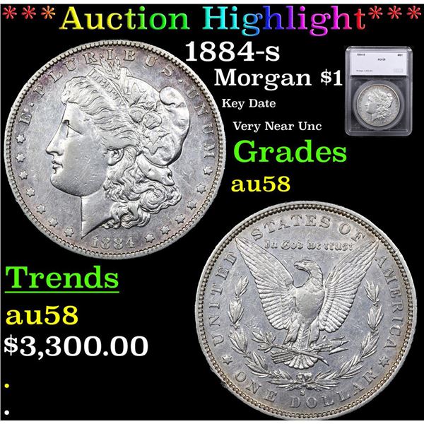 ***Auction Highlight*** 1884-s Morgan Dollar $1 Graded au58 By SEGS (fc)