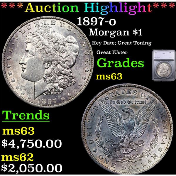 ***Auction Highlight*** 1897-o Morgan Dollar $1 Graded ms63 By SEGS (fc)