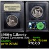 Image 1 : Proof 1986-s Liberty Modern Commem Half Dollar 50c Graded GEM++ Proof Deep Cameo By USCG