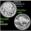 1926-d Buffalo Nickel 5c Grades vg+