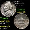 1942-s Jefferson Nickel 5c Grades GEM++ 5fs