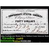1861 Confederate States Forty Dollars Loan Interest Note Grades Select CU