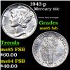 Image 1 : 1943-p Mercury Dime 10c Grades GEM FSB