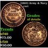 (1863) Army & Navy Civil War Token 1c Grades xf details
