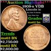 ***Auction Highlight*** 1909-s VDB Lincoln Cent 1c Grades Choice AU/BU Slider By USCG (fc)