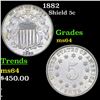 Image 1 : 1882 Shield Nickel 5c Graded ms64 By SEGS