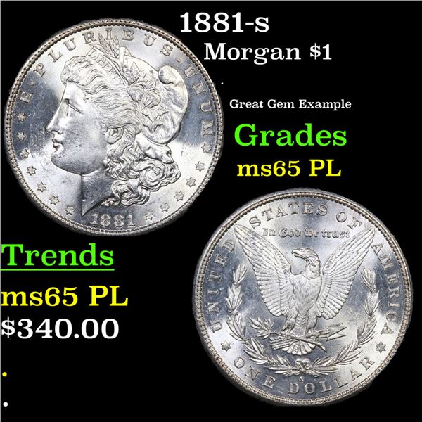 1881-s Morgan Dollar $1 Grades GEM Unc PL
