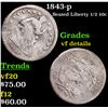 1843-p Seated Liberty Half Dime 1/2 10c Grades vf details