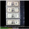 Image 1 : Complete Type Set of 4x $1 Small Size Silver Certificates 1928B "Funny Back" (vf35), 1934 "Funny Bac