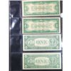 Image 3 : Complete Type Set of 4x $1 Small Size Silver Certificates 1928B "Funny Back" (vf35), 1934 "Funny Bac
