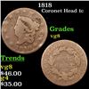 Image 1 : 1818 Coronet Head Large Cent 1c Grades vg, very good
