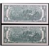 Image 3 : 2x Consecutive 1976 $2 1st Day Of Issue Federal Reserve Notes, With Ctamp, All CU! Grades Gem CU