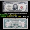 1963 $5 Red Seal United States Note Grades vf+