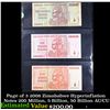Page of 3 2008 Zimababwe Hyperinflation Notes 200 Million, 5 Billion, 50 Billion AU/CU