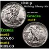 Image 1 : 1941-p Walking Liberty Half Dollar 50c Grades Choice+ Unc