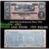 Image 1 : 1864 $10 Confederate Note, T68 Grades vf++