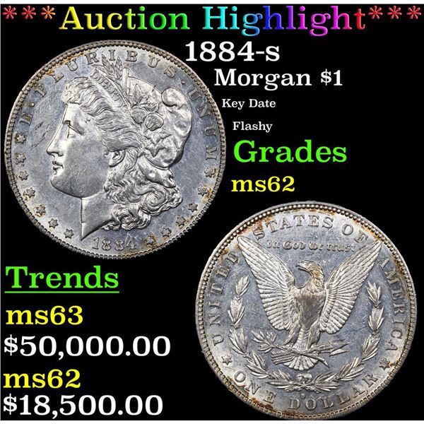 ***Auction Highlight*** 1884-s Morgan Dollar $1 Graded ms62 By SEGS (fc)