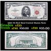 1963 $5 Red Seal United States Note Grades vf+