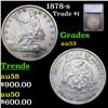 1878-s Trade Dollar $1 Graded au53 BY SEGS
