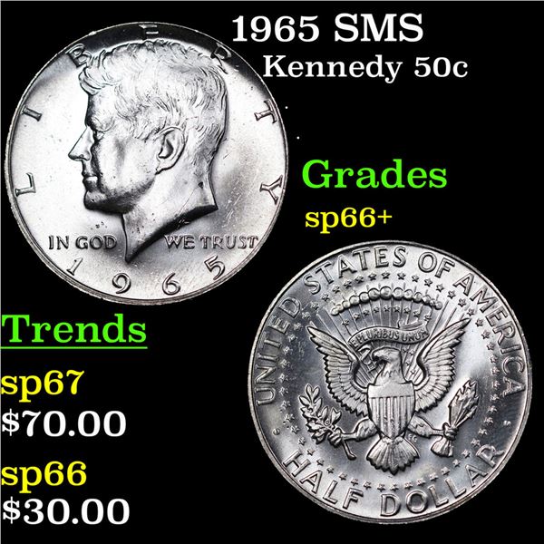 1965 SMS Kennedy Half Dollar 50c Grades sp66+