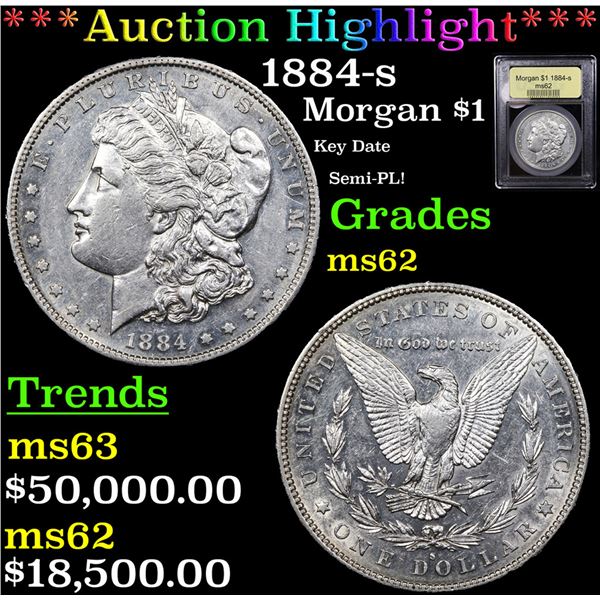 ***Auction Highlight*** 1884-s Morgan Dollar $1 Graded Select Unc BY USCG (fc)