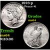 Image 1 : 1923-p Peace Dollar $1 Grades Choice Unc