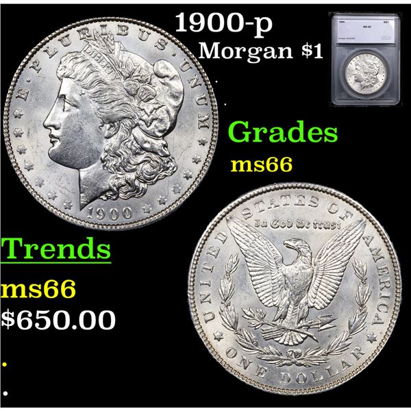 1900-p Morgan Dollar $1 Graded ms66 BY SEGS