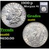Image 1 : 1900-p Morgan Dollar $1 Graded ms66 BY SEGS