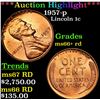 ***Auction Highlight*** 1957-p Lincoln Cent 1c Graded GEM++ RD BY USCG (fc)