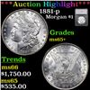 ***Auction Highlight*** 1881-p Morgan Dollar $1 Graded ms65+ By SEGS (fc)