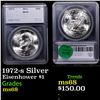1972-s Silver Eisenhower Dollar $1 Graded ms68 BY SEGS