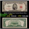 1953A $5 Red Seal United States Note Grades vf++