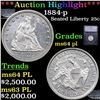 Image 1 : ***Auction Highlight*** 1884-p Seated Liberty Quarter 25c Graded ms64 pl By SEGS (fc)