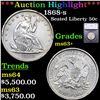 ***Auction Highlight*** 1868-s Seated Half Dollar 50c Graded ms63+ By SEGS (fc)