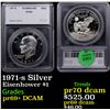 Proof 1971-s Silver Eisenhower Dollar $1 Graded pr69+ DCAM By SEGS