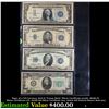 Page of 4 US Currency 1934 $1 "Funny Back" Silver Certificate (au58), 1934D $5 Silver Certificate (v