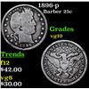 Image 1 : 1896-p Barber Quarter 25c Grades vg+