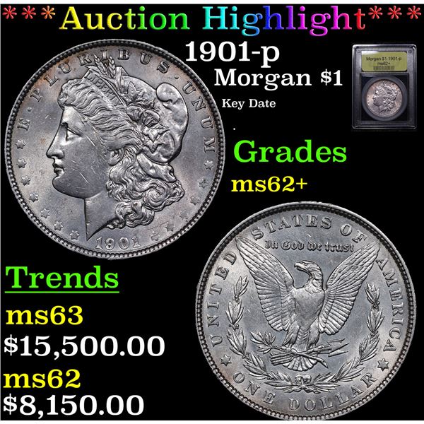 ***Auction Highlight*** 1901-p Morgan Dollar $1 Graded Select Unc By USCG (fc)
