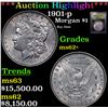 Image 1 : ***Auction Highlight*** 1901-p Morgan Dollar $1 Graded Select Unc By USCG (fc)