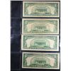 Image 3 : Page Of 4x US $5 Notes 1928D, 1953, 1963, **Star Note** 1963 VF/XF
