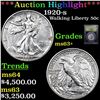 ***Auction Highlight*** 1920-s Walking Liberty Half Dollar 50c Graded Select+ Unc BY USCG (fc)