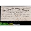 1861 Confederate States Forty Dollars Loan Interest Note Grades Select CU