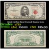 1963 $5 Red Seal United States Note Grades vf+
